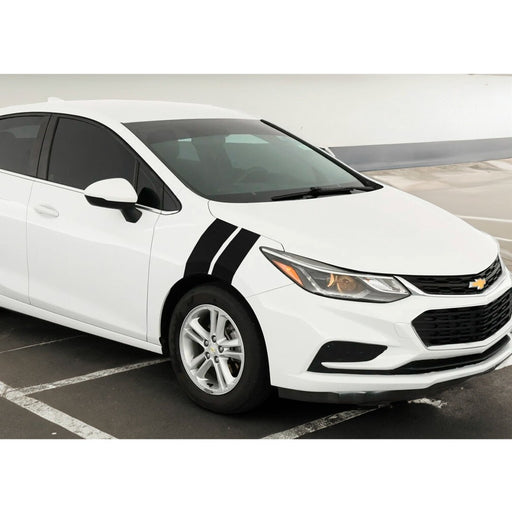 DURAFORCE 3 Inch Dual Fender Stripe Hash Mark Decal Graphic Kit For Chevy Cruze