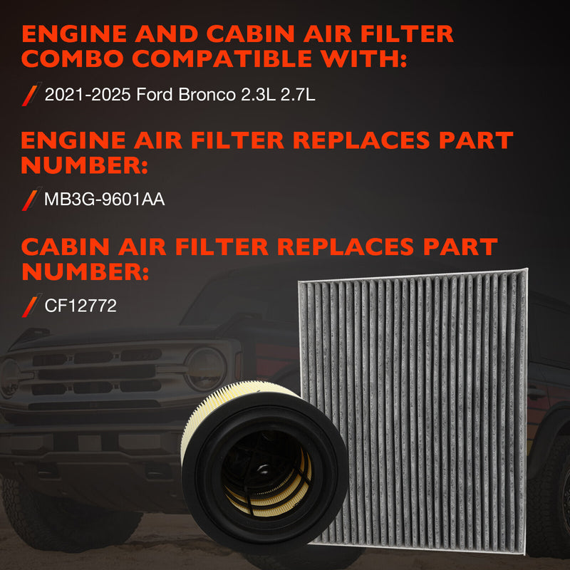 CF12772MB3G9601AA Cabin Engine Air Filter for Ford Bronco 2021 2025 2.3L 2.7L 2X