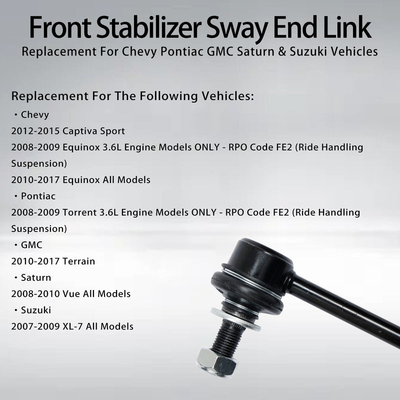 Front Stabilizer Sway Bar End Links for Chevy Equinox GMC Terrain 2007 2017 2Pcs