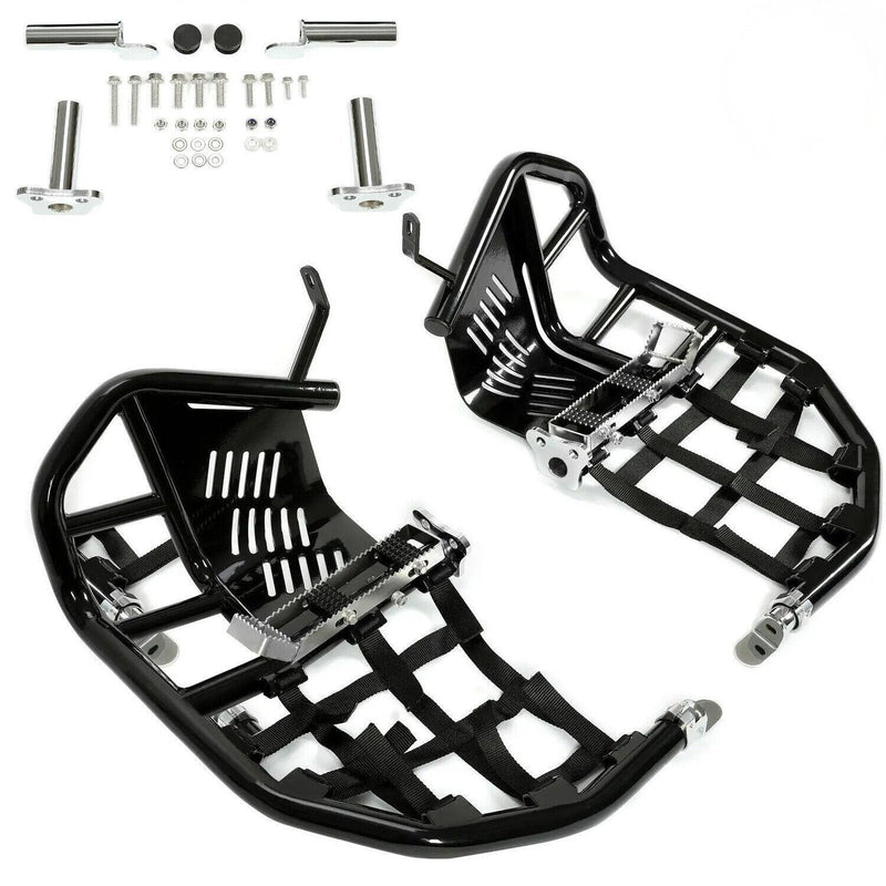 DURAFORCE For Kawasaki KFX700 KFX 700 Nerf Bars Pro Peg Heel Guards W/ Nets Side Step Bars