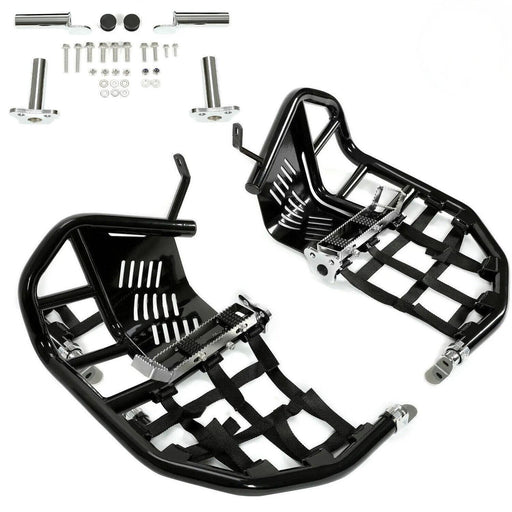 DURAFORCE For Kawasaki KFX700 KFX 700 Nerf Bars Pro Peg Heel Guards W/ Nets Side Step Bars