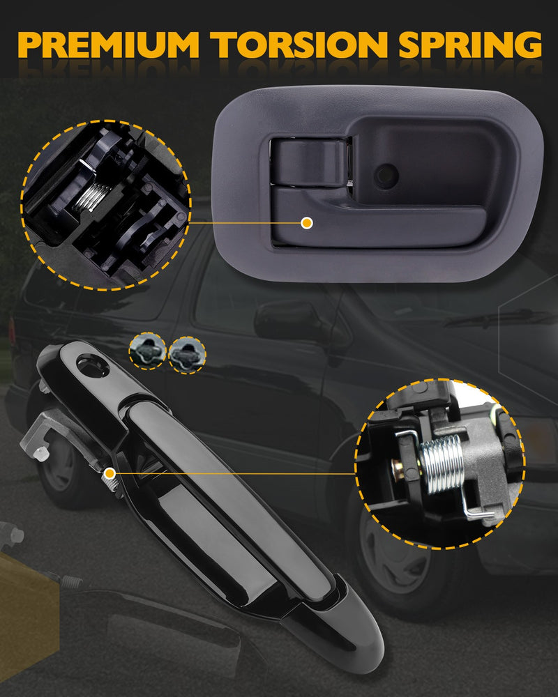 Exterior Interior Door & Liftgate Handle Kit For Toyota Sienna 98 03 7PCS