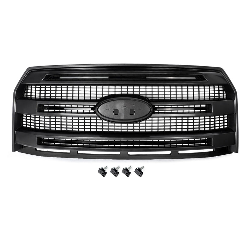 DURAFORCE Matte Black Front Bumper Grille W/O Camera Hole for 2015-2017 for Ford F-150