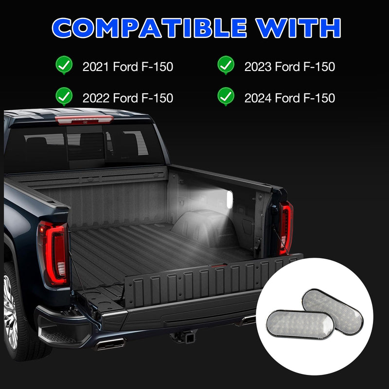 LED Truck Bed Light Lamp Assy Kit W Wires For 2021-2025 Ford F150 Plug Play