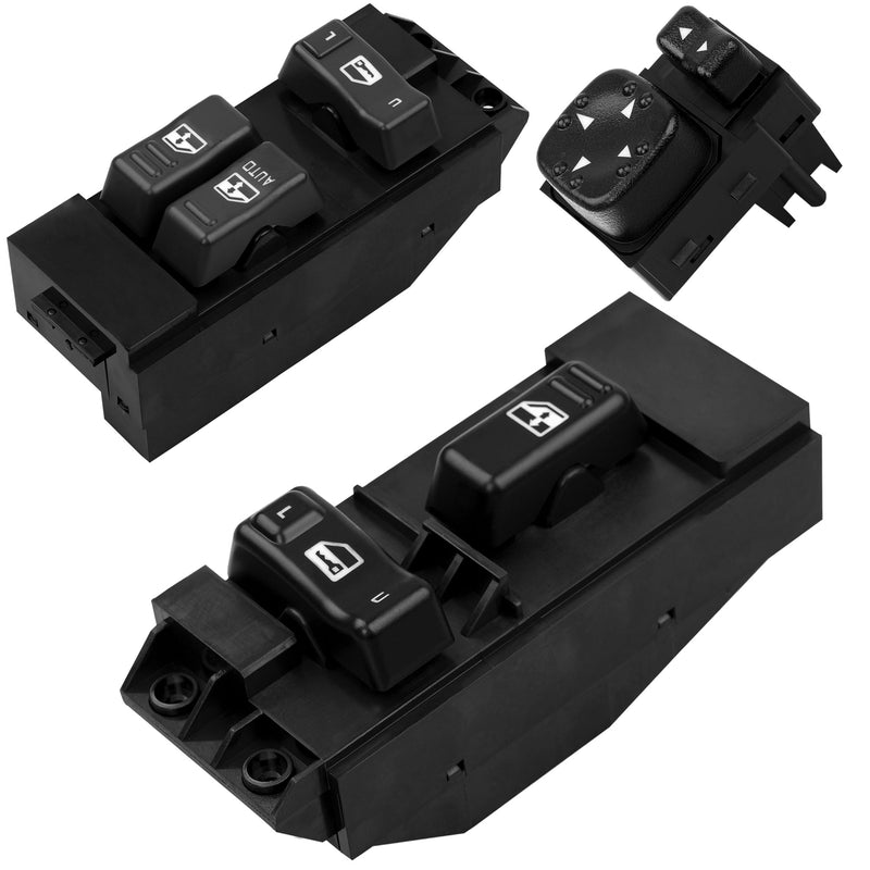 Power Window Door Mirror Switch LH RH Set for 00 02 Chevy Silverado GMC Sierra