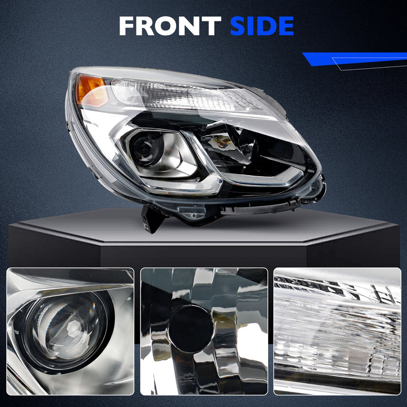 Halogen Chrome Headlight Lamp Assy for Chevy Equinox 2016 2017 Front Left Right
