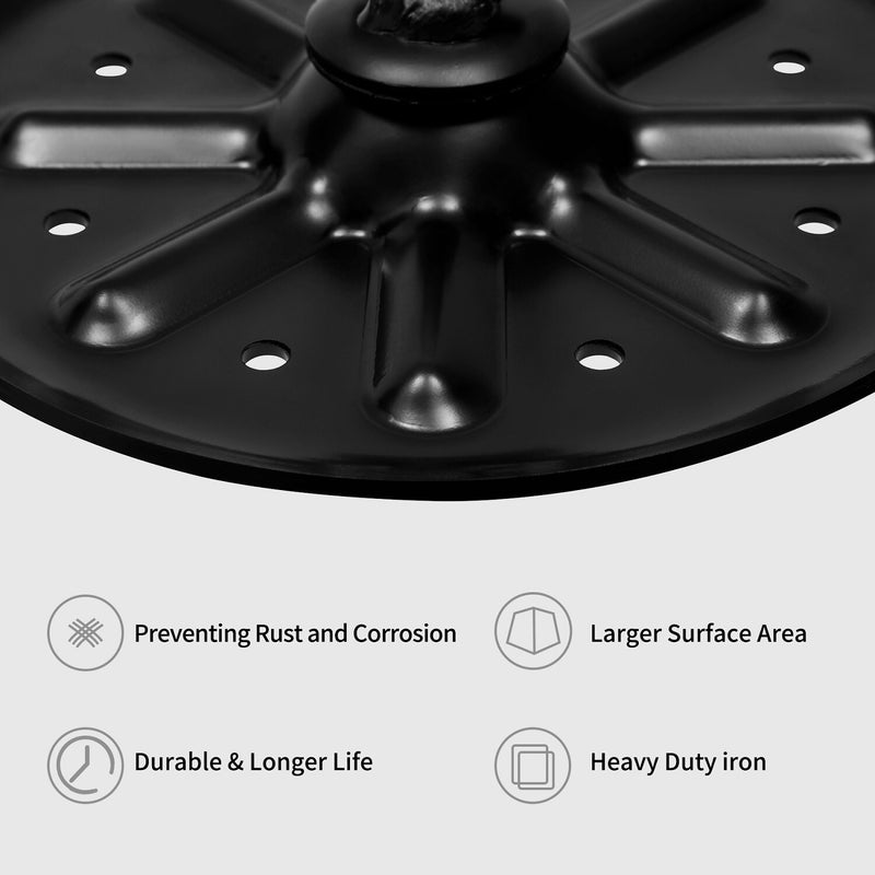 9 Inch Round Trailer Jack Landing Foot Plate for A Frame Boat RV Camper 2 Pcs