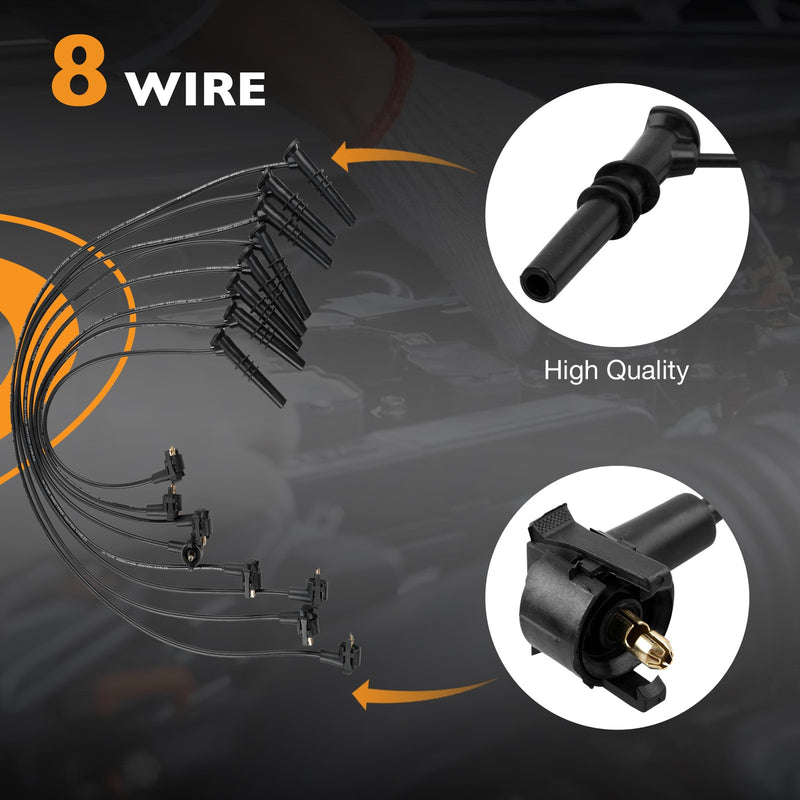 Ignition Coils & Iridium Spark Plugs Wire for Ford F150 Lincoln Mercury 91 01