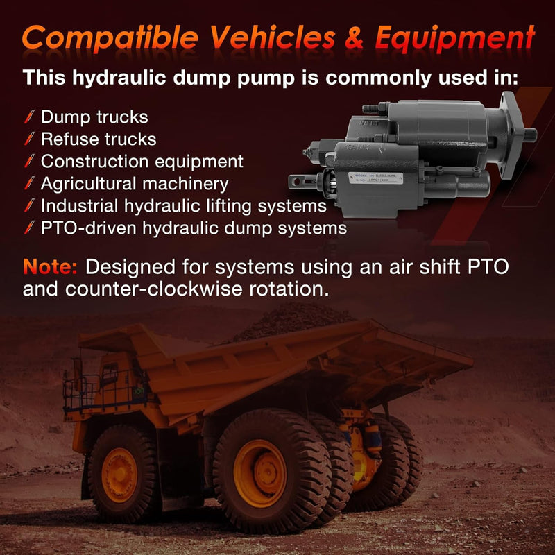 C102 PTO Dump Pump Hydraulic Cylinder Air Shift Direct Mount 7 8 13 T Spline