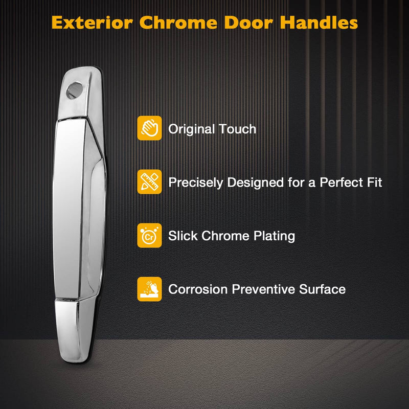 Exterior Door Handle Driver Side w/ Lock Cylinder for Chevy GMC Cadillac 07 13