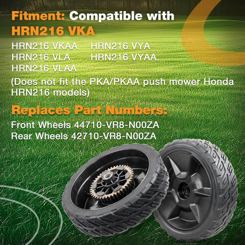 42710VR8N00ZA 8 Inch Lawn Mower Wheel for Honda HRN216 Series Rear 2 Pack