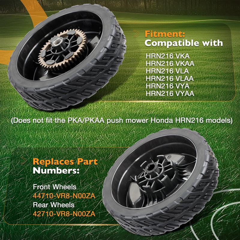 44710-VR8-N00ZA 8 Inch Front Wheels for Honda HRN216 VKA VKAA VYAA 4 Pack