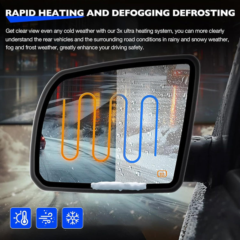 Heated Signal Left Driver Side Mirror Glass for Toyota Tundra Sequoia 2007 2020