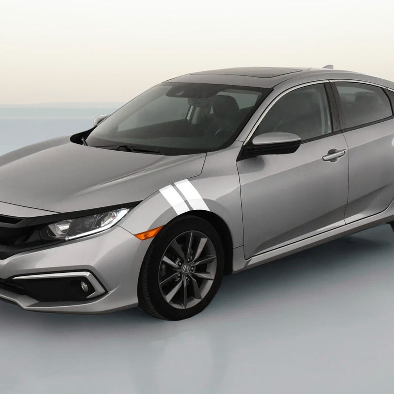 4 Inch Fender Stripe Hash Mark Stripe Decal Graphic Kit for Honda Civic