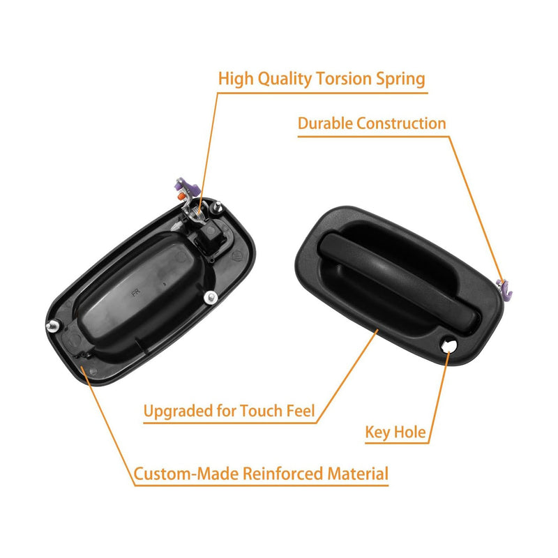 Exterior Door Handle Front Rear for Chevy Silverado GMC Cadillac 99 07 4Pcs