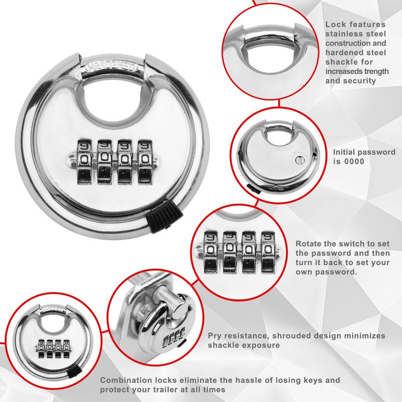 Gooseneck Trailer Lock Silver with Key Lock for RVs Livestock Haulers Trailers