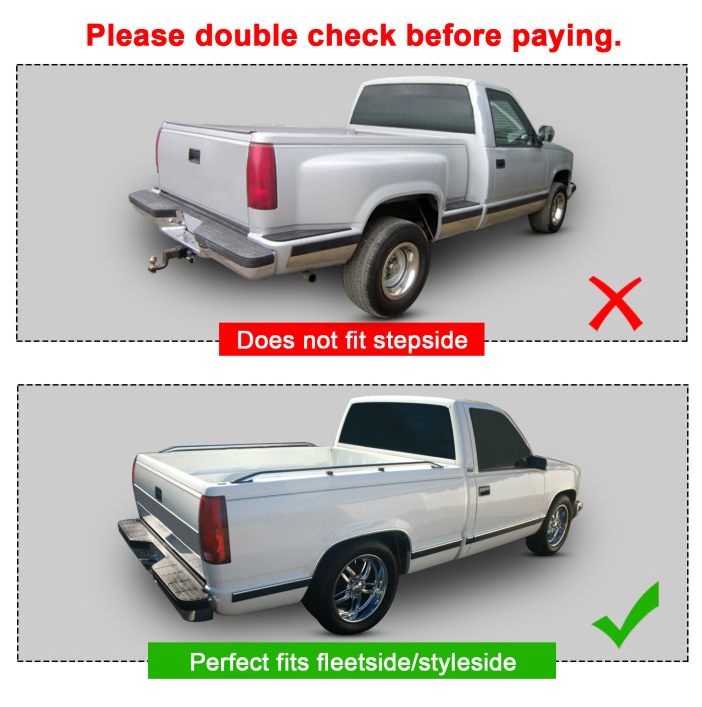 Rear Bumper Roll Pan with License Plate for Chevy GMC C K1500 2500 3500 1988 1998