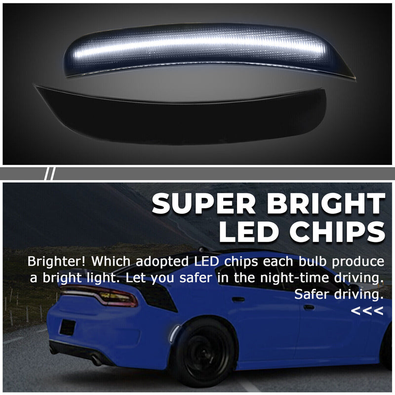 Smoke Bumper LED Side Marker Lights For Dodge Charger 2015 2022 2023 R/T SXT 4X