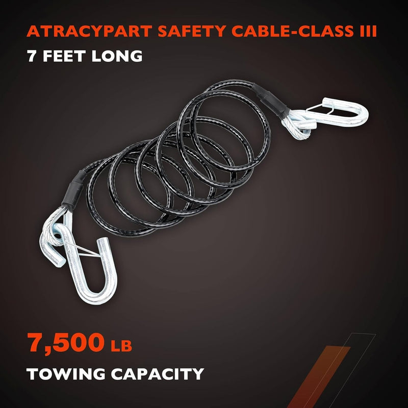 BX88196 Towing Safety Cables For Blue Ox Class 3 Steel 7 Ft 7500 Lb 2 Piece