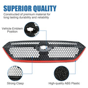 DURAFORCE Front Bumper Grille Grill Black with Red Trim for 2022-2023 for Subaru WRX Sport