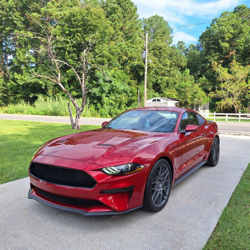 Front Upper Grille and Lower Mesh Grill Honeycomb Black for 2018-2022 Ford Mustang