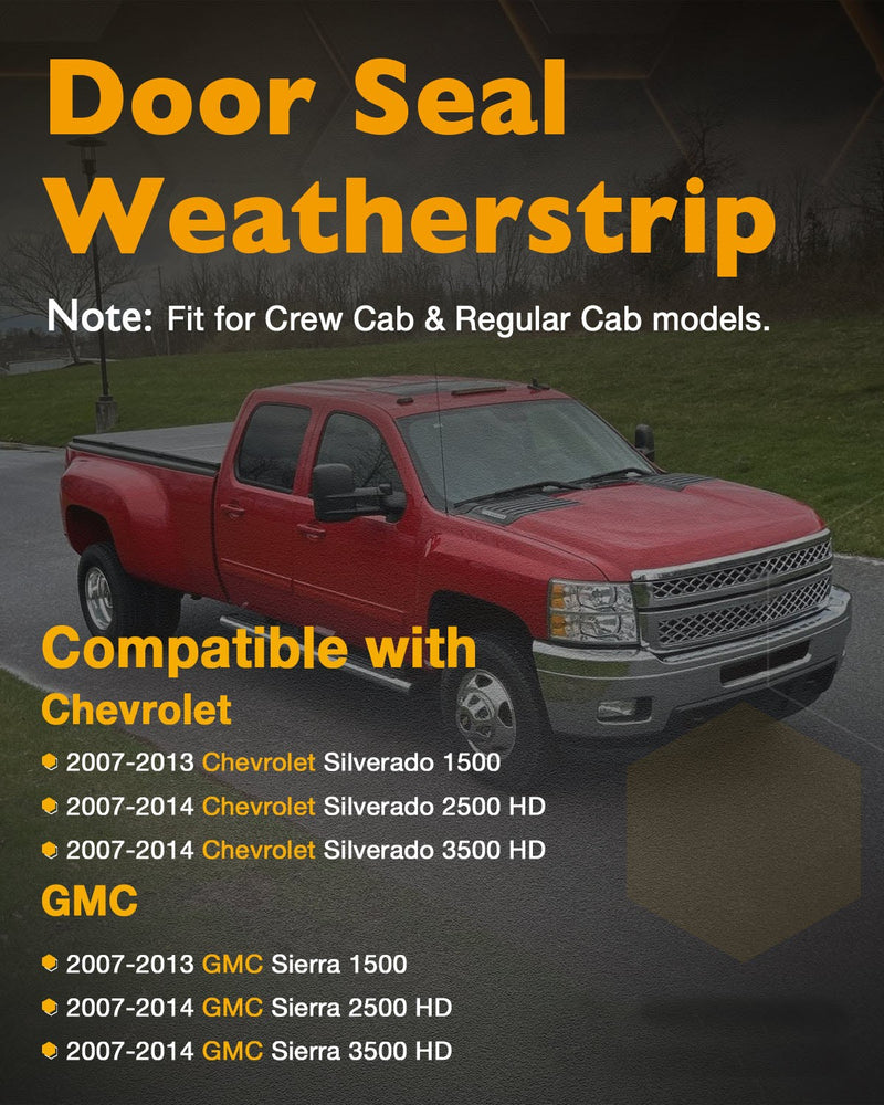 22766400 Door Weatherstrip Seal for Silverado Sierra 2007 2014 1500 2500 3500