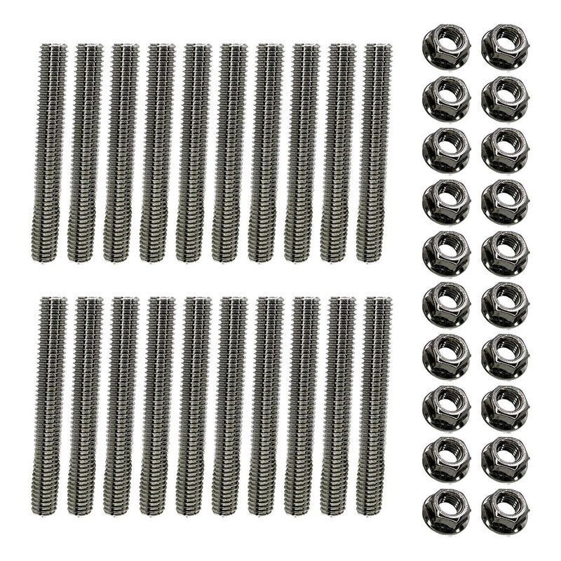 Stainless Exhaust Manifold Stud Kit for Ford 6.8L V10 Two Sides 20 Pcs