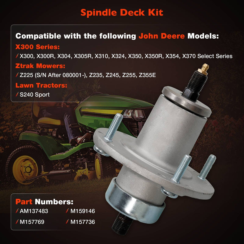 AM137483 Deck Blade Spindle Assy For John Deere Mower X300 Z355E Z235 Z245 Z255