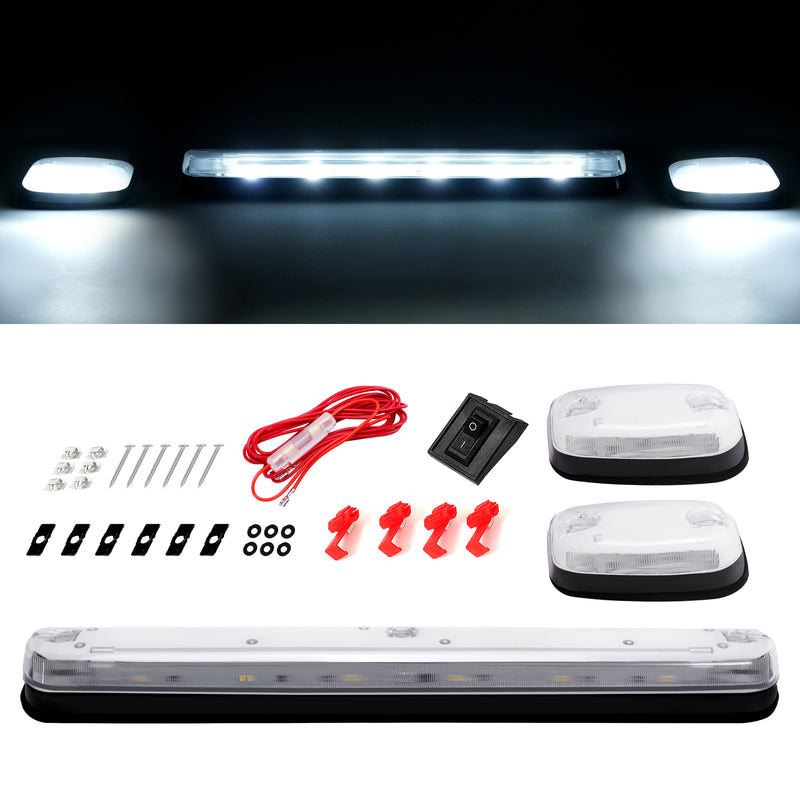 3Pcs White LED Cab Roof Marker Top Lights for Chevrolet Silverado 2500 3500
