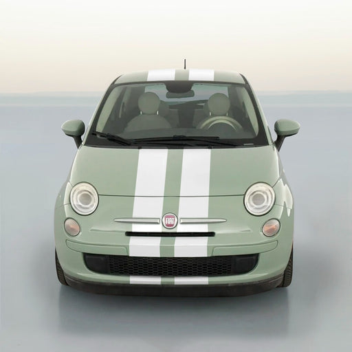 DURAFORCE 6 Inch Vinyl Rally Stripes Racing Stripe Kit Hood Trunk Roof Decal for Fiat 500