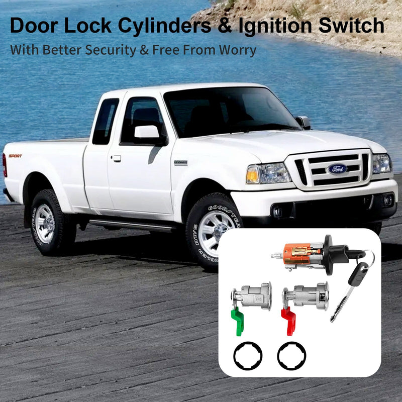 Door Lock Cylinders Ignition Switch Keys For Ford E150 E250 E350 1996 2008