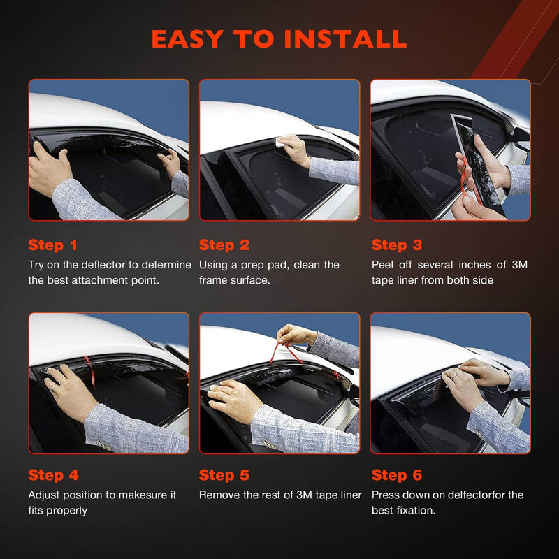 Side Window Rain Guards Deflector Visor for Toyota Tacoma 2024 2025 4X