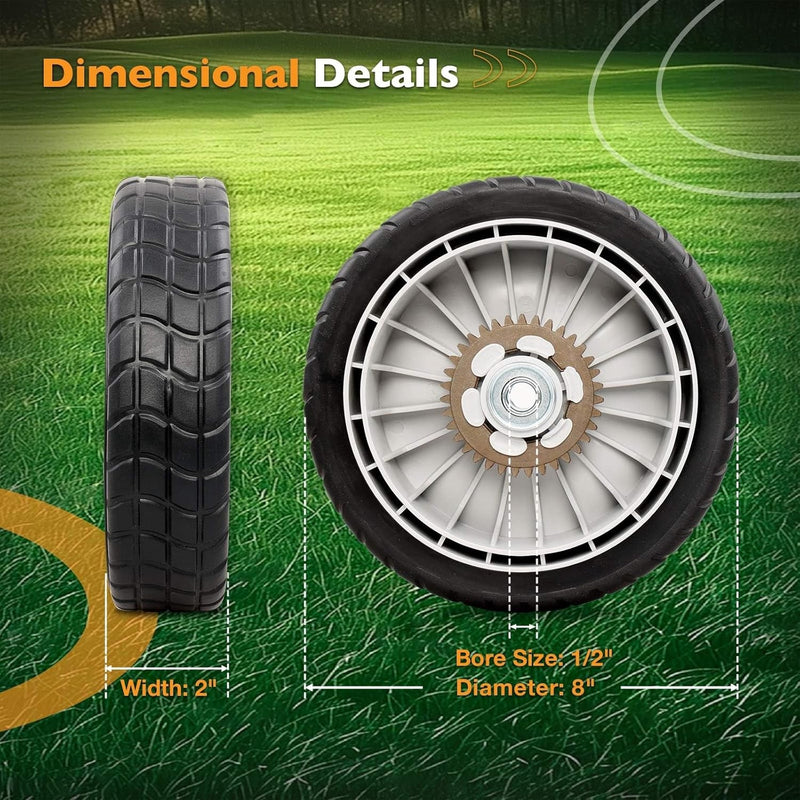 42710VE2M02ZE 8 Inch Lawn Mower Rear Wheel for Honda HRR216 HRS216 HRT216 2 Pack