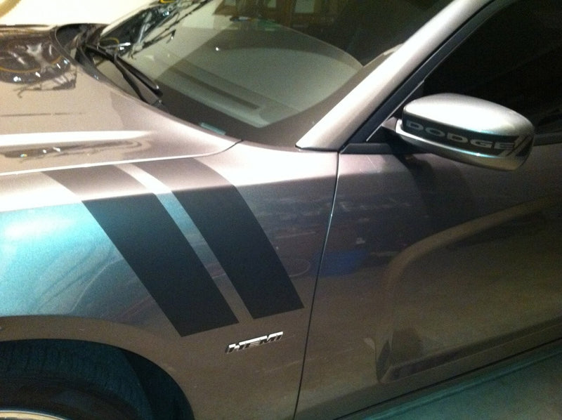 4 Dual Fender Stripe Hash Mark Decal Graphic Kit for Dodge Charger
