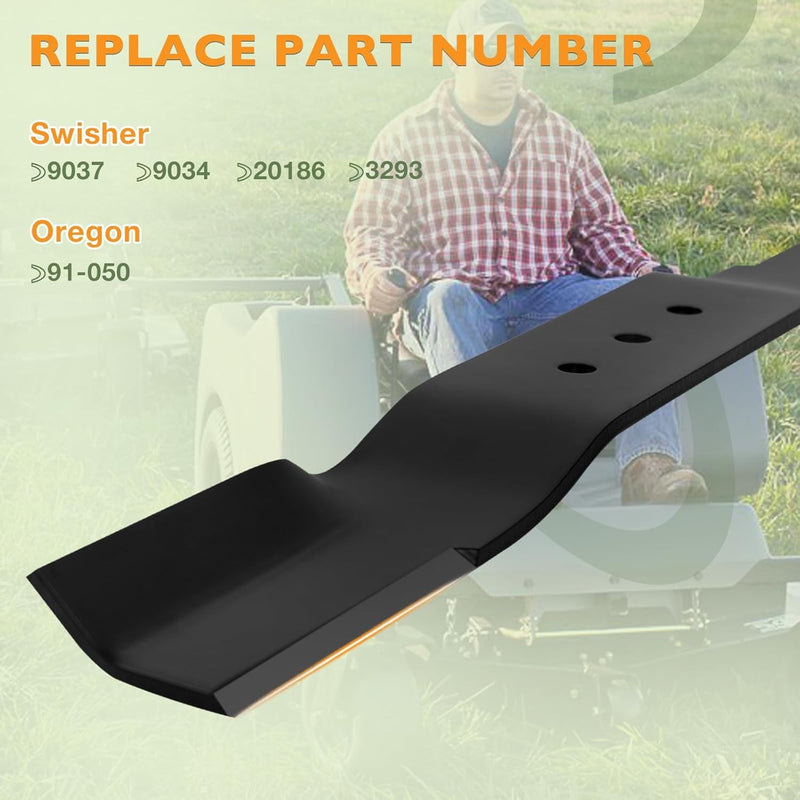 Lawn Mower Blade And Belt Set 20.5x2.25 122x47 For Swisher Finish Cut Mowers