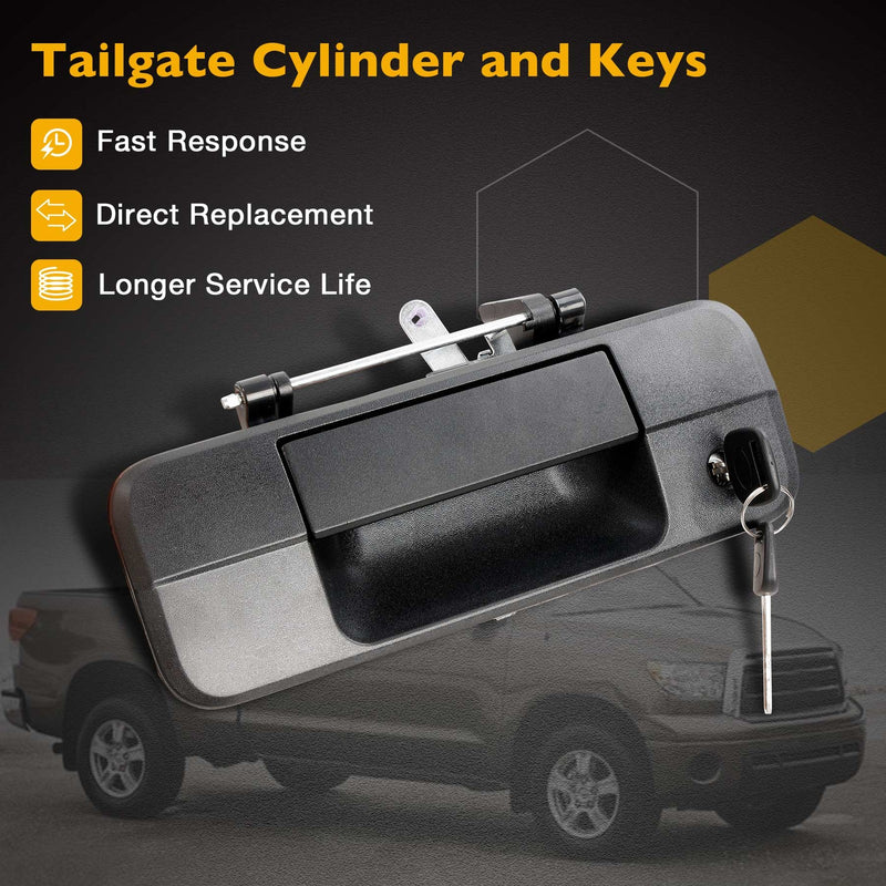 81213 Tailgate Handle Latch with Lock Cylinder and Key for 07-13 Toyota Tundra