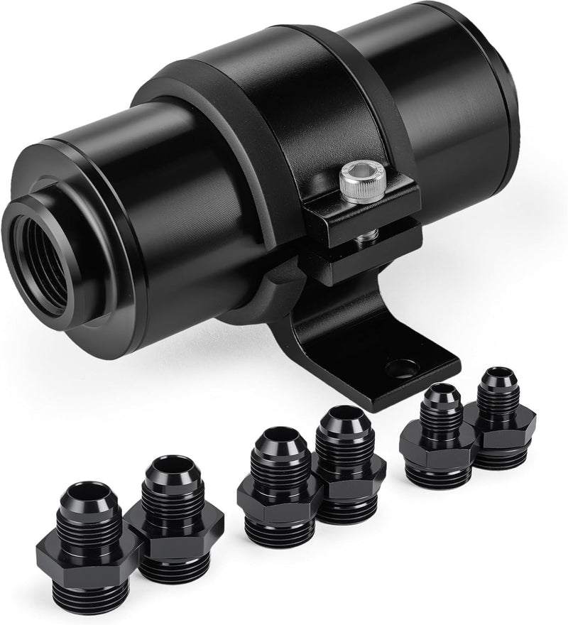 10 Micron Inline Fuel Filter with 6AN 8AN 10AN Adapters and Bracket Clamp