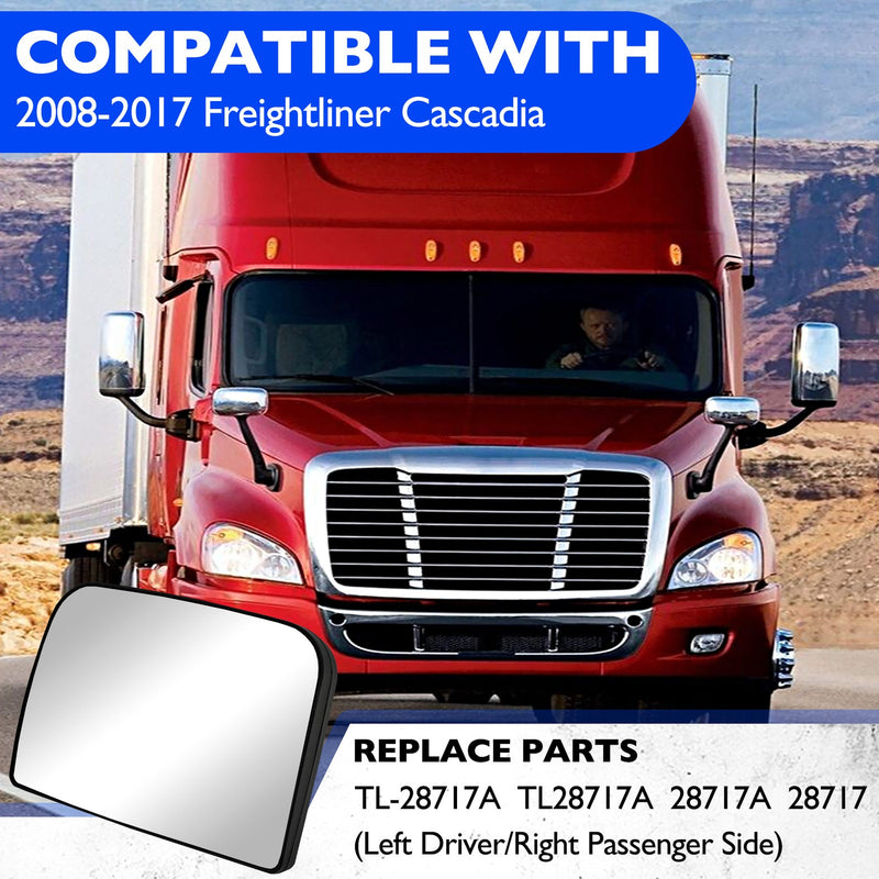Hood Mirror Glass Convex for Freightliner Cascadia 2008 2017 Left or Right