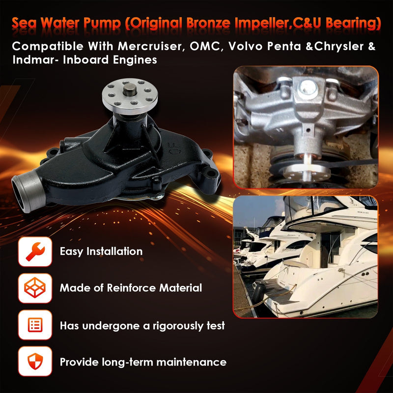 8M0113734 8503991 Sea Water Pump for Mercruiser OMC Stern Drive Penta 4.3L 5.0L