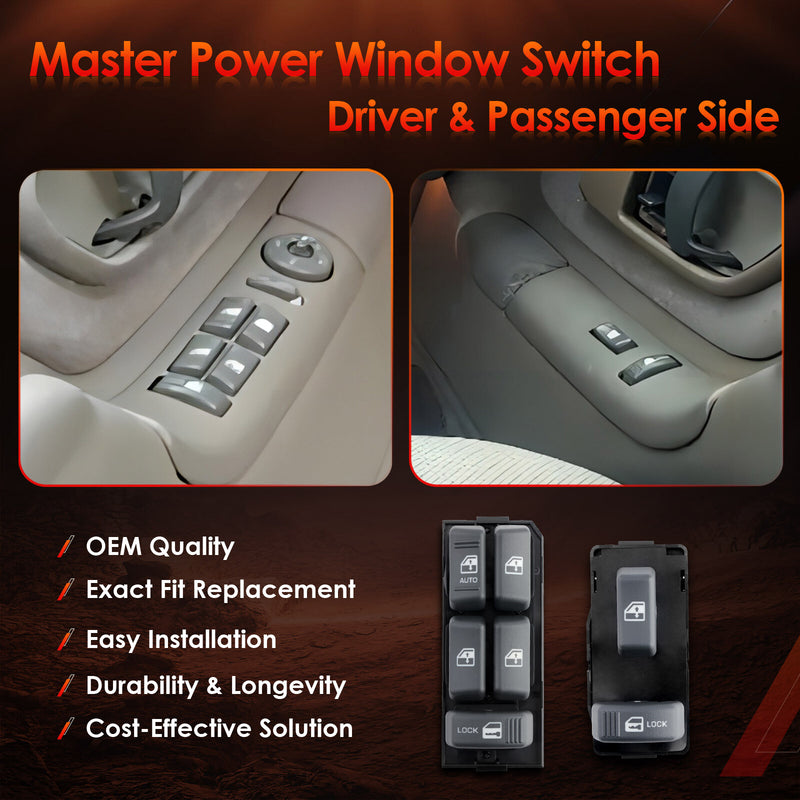 Master Power Window Switch Driver and Passenger Side For Chevy GMC C K 1500 3500