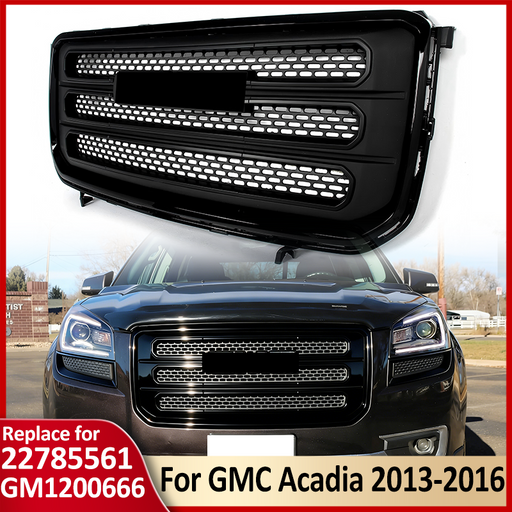 DURAFORCE Gloss+Matte Black Front Bumper Grill Grille For GMC Acadia 2013-2016 GM1200666