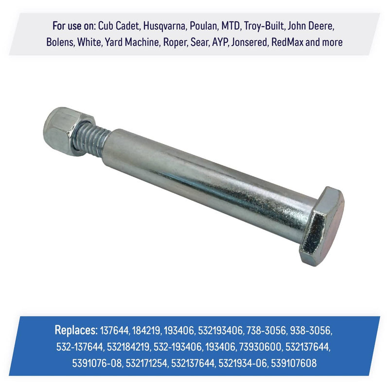 DURAFORCE Deck Wheel Bolts with Lock Nuts for Cub Cadet Husqvarna 137644 738 3056 4 Pack