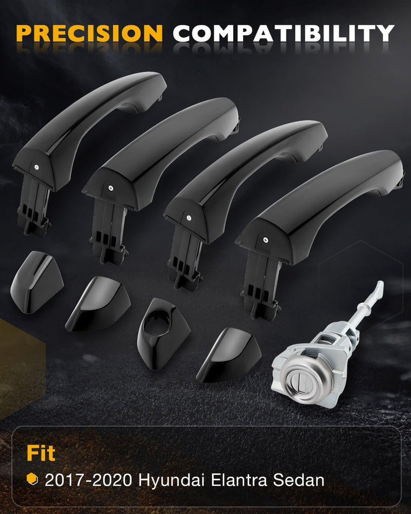 Outside Exterior Door Handles Lock Cylinder Kit for Hyundai Elantra 17 20 4X