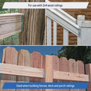 DURAFORCE Galvanized 2x4 Fence Bracket Connector for Wood Post Deck Rail 20 Gauge 10 Pack