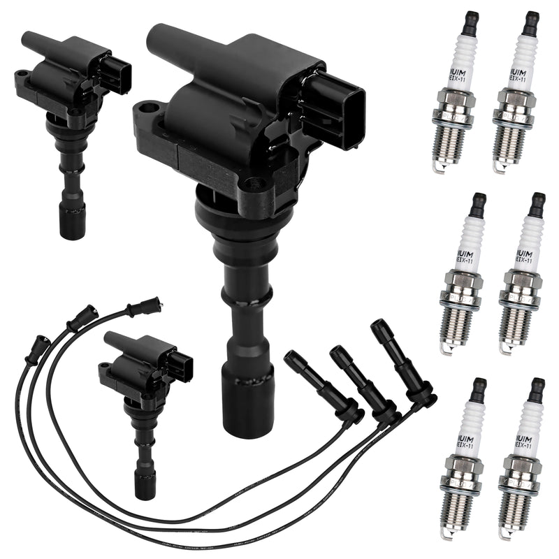 UF431 Ignition Coil Pack Iridium Spark Plugs Wire for 03-06 Kia Sorento 3.5L