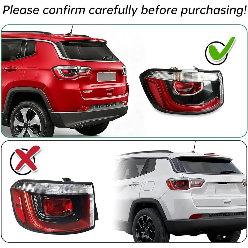 Left Driver Side Rear Tail Light Lamp for Jeep Compass 2017-2020 Brake Light