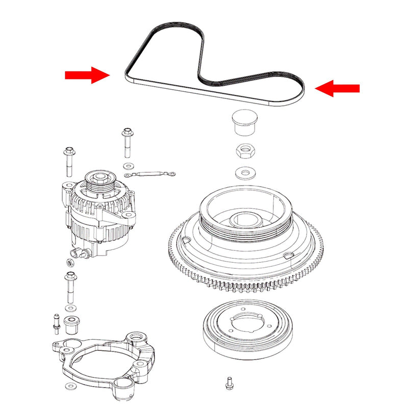 DURAFORCE 57-892318 57-8M0026410 Serpentine Belt for Mercury Optimax 3 Cyl Dfi 75 125HP