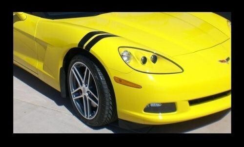 DURAFORCE 3 Inch Fender Stripe Hash Mark Stripe Decal Graphic Kit For Chevy Corvette C5 C6