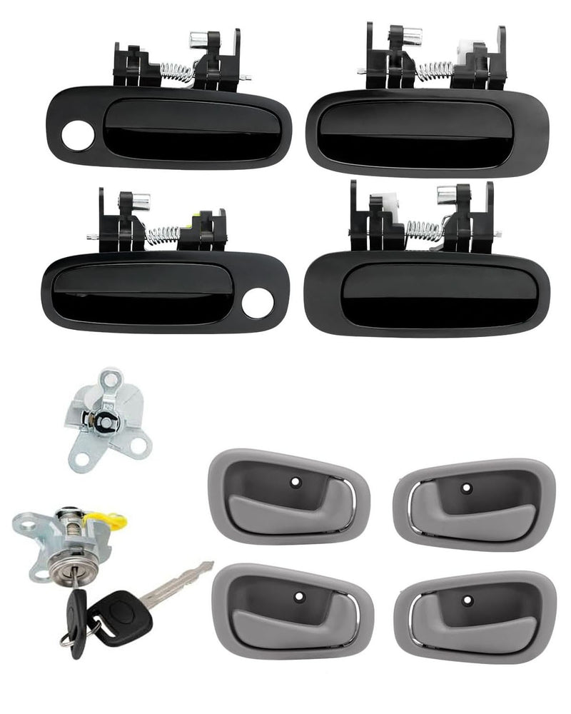 Interior Exterior Door Handle Set for Toyota Prizm 1998 2002 Lock Cylinder Key