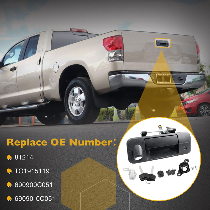 Metal Tailgate Handle Lock Camera Accessories Kit for Toyota Tundra 07-13